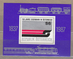 AUSTRIA 1987 Trains MNH(**) Mi Bl9 #Tr46 - Eisenbahnen