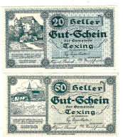 *notgeld   Austria Texing 20+50 Heller  1064.1b  Cat Val 2 Euro - Austria