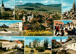 73336662 Gersfeld Rhoen Kirche Panorama Wasserkuppe Kurhotel Trachtengruppe Ludw - Sonstige & Ohne Zuordnung