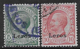 Italia Italy 1912 Colonie Egeo Lero Leoni 2val Sa N.2-3 US - Ägäis (Lero)