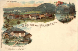 Gruss Aus Brennet - Gasthof Zum Kreuz - Litho - Waldshut-Tiengen