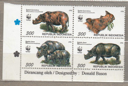 INDONESIA 1996 WWF Animals MNH(**) Mi 1648-1651 #Fauna 99-1 - Unused Stamps