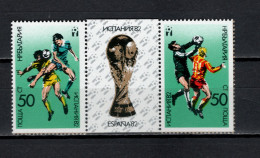 Bulgaria 1982 Football Soccer World Cup 2 Stamps + Label MNH - 1982 – Espagne