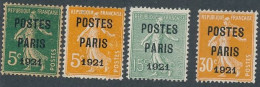 A-726: FRANCE: Préoblitérés N°26/29 NSG - 1893-1947