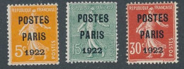A-727: FRANCE: Préoblitérés N°30/32 NSG - 1893-1947