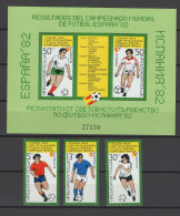 Bulgaria 1982 Football Soccer World Cup Set Of 3 + S/s MNH - 1982 – Espagne