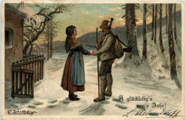 Jäger - Künstlerkarte E. Döcker - Hunting