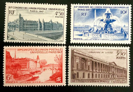 1947 FRANCE N 780 A 783 XIIe CONGRÈS DE L’UNION POSTALE UNIVERSELLE PARIS 1947 - NEUF** - Unused Stamps