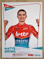 Card Matys Grisel - Team Lotto-Dstny Development - 2024 - Cycling - Cyclisme - Ciclismo - Wielrennen - Cycling