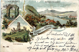 Gruss Vom Rhein - Godesberg - Litho - Bonn