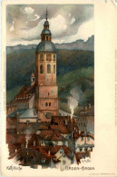 Baden-Baden - Litho Künstlerkarte K. Mutter - Baden-Baden