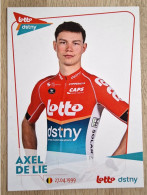 Card Axel De Lie - Team Lotto-Dstny Development - 2024 - Cycling - Cyclisme - Ciclismo - Wielrennen - Wielrennen