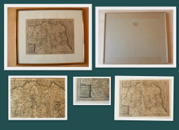 Carte Géographique Encadrée Du Conté De Boulogne - Guines - Calais  Vers 1640 - Carte Geographique