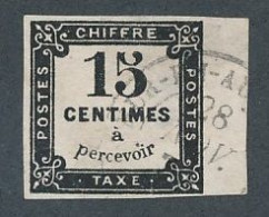 A-730: FRANCE: Taxe N°4 Obl, Bord De Feuille (aminci) - 1859-1959 Oblitérés