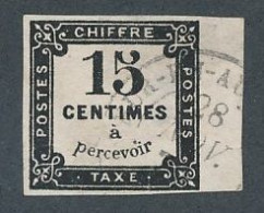 A-730: FRANCE: Taxe N°4 Obl, Bord De Feuille (aminci) - 1859-1959 Usati