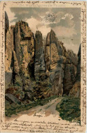 Die Wekelsdorfer Felsen - Litho - Czech Republic