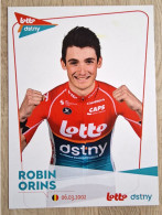 Card Robin Orins - Team Lotto-Dstny Development - 2024 - Cycling - Cyclisme - Ciclismo - Wielrennen - Cyclisme