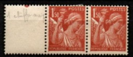 FRANCE   -  1944 .  Y&T N° 652 * / **  Paire.  1er Timbre  : 1 Maigre - Ongebruikt