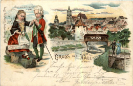 Gruss Aus Hall - Litho - Schwaebisch Hall