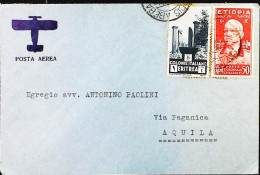 ITALIA - COLONIE -  ETIOPIA + ERITREA Lettera Da ADDIS ABEBA Del 1937- S6190 - Ethiopie