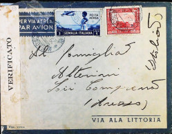 ITALIA - COLONIE -  SOMALIA Lettera Da MOGADISCIO Del 1940. ANNULLO AZZURRO- S6208 - Somalië