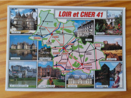 41 - LE LOIR ET CHER -  Carte Géographique - Contour Du Département Avec Multivues - Mapas