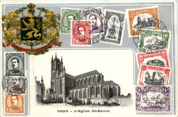Gand - L Eglise St. Bavon - Litho - Briefmarken - Sellos (representaciones)