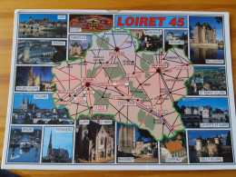 45 - LE LOIRET -  Carte Géographique - Contour Du Département Avec Multivues - Mapas