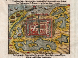 ST-FR CALAIS & ARRAS - Sebastian Münster 1614 Cosmographia Universalis - Stiche & Gravuren