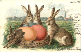 Ostern - Hase - Prägekarte - Pasen