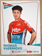 Card Thomas Vuerinckx - Team Lotto-Dstny Development - 2024 - Cycling - Cyclisme - Ciclismo - Wielrennen - Wielrennen