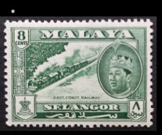 (TI)(MYSE61-2) MALAYSIA MALAYA 1961 SELANGOR, Neuf, * , MH, 8c Railway Train Chemin De Fer - Negri Sembilan