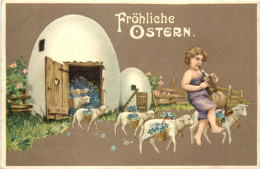 Ostern - Lamm - Prägekarte - Pascua