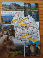 48 - LA LOZERE -  Carte Géographique - Contour Du Département Avec Multivues - Landkaarten