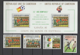 Cameroon - Cameroun 1982 Football Soccer World Cup Set Of 4 + S/s MNH - 1982 – Spain