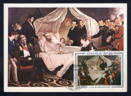 CUBA 1981 Maximum Postcard. Napoleon Bonaparte On Death Bed (p4128) - Storia Postale