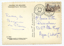 Cpsm Postée De Cénac-et-Saint-Julien (24) Pour Agen (47) - Timbre 12f Pont Valentré 1956 - Usati
