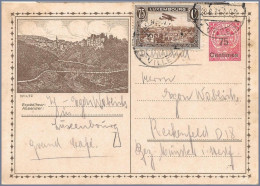 LUXEMBOURG - RRR! FULL OFFSET ON  REVERSE - 75c/90c Wiltz View 1931 Used To Germany - Stamped Stationery
