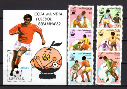 Cape Verde 1982 Football Soccer World Cup Set Of 6 + S/s MNH - 1982 – Spain