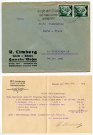 Germany 1935 Cover & Invoice; Hameln - R. Limburg, Häute, Därme To Schiplage; 6pf. Return Of Saar, Pair - Brieven En Documenten