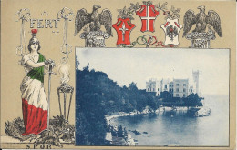 Cpa Trieste, Collection FERT, Devise Et Blason De La Maison De Savoie, Il Castello Di Miramar - Trieste