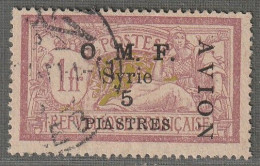 SYRIE - P.A N°8 Obl (1921) 5pi Sur 1fr - Papier GC - Luftpost