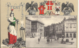 Cpa Trieste, Collection FERT, Devise Et Blason De La Maison De Savoie, Piazza Giuseppina - Trieste