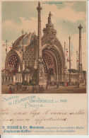 EXPOSITION UNIVERSELLE DE 1900  PORTE MONUMENTALE AVEC PETITE PUBLICITE - Tentoonstellingen