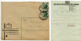 Germany 1935 Cover & Letter; Seligenstadt (Hessen) - Elbert & Steinberg, Lederwaren-Fabrik; 6pf. Saar Plebiscite, Pair - Storia Postale