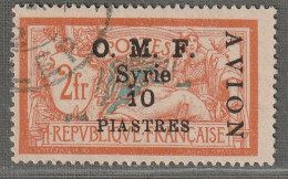 SYRIE - P.A N°9 Obl (1921) 10pi Sur 2fr - Papier GC - Aéreo