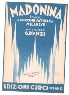 MADONINA - TANGO - D'ANZI - CANZONE SATIRICA MILANESE - EDIZIONI CURCI - MILANO - Musica Popolare