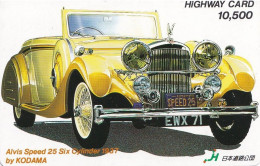 Japan Prepaid Highway Card 10500 -  Car Oldtimer Alvis Speed 1937 - Japón