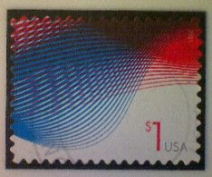 United States, Scott #4953, Used(o), 2015, Patriotic Waves, $1.00, Red And Blue - Gebraucht
