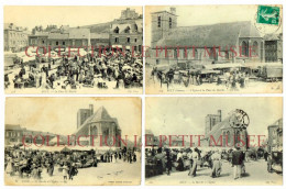 AULT - ONIVAL (80). Lot 4 CP. Marché & église Saint Pierre. - Ault